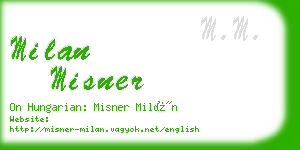 milan misner business card